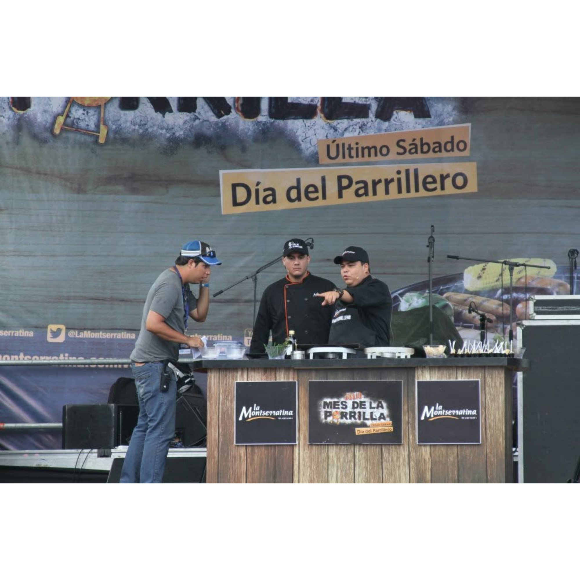Chef Julio Machado participating in a live outdoor culinary segment